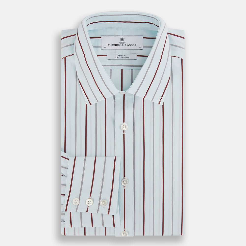 Burgundy Combination Stripe Mayfair Shirt