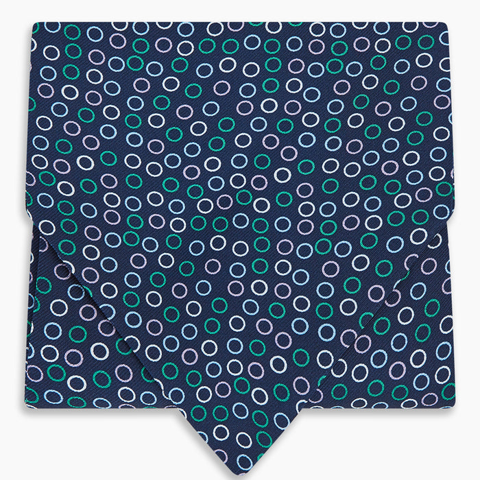 Multicoloured Dark Navy Circle Silk Cravat Image 4