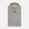 Grey Cashmere Blend Shirt with T&A Collar and 3-Button Cuffs