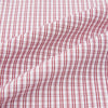 View 6 of product The Turnbull & Asser Red Micro Check Shirt features a crisp white contrast T&A collar and cuffs, crafted in Italian cotton. Timeless style is showcased against a plain white background, inspired by classic Turnbull & Asser designs.