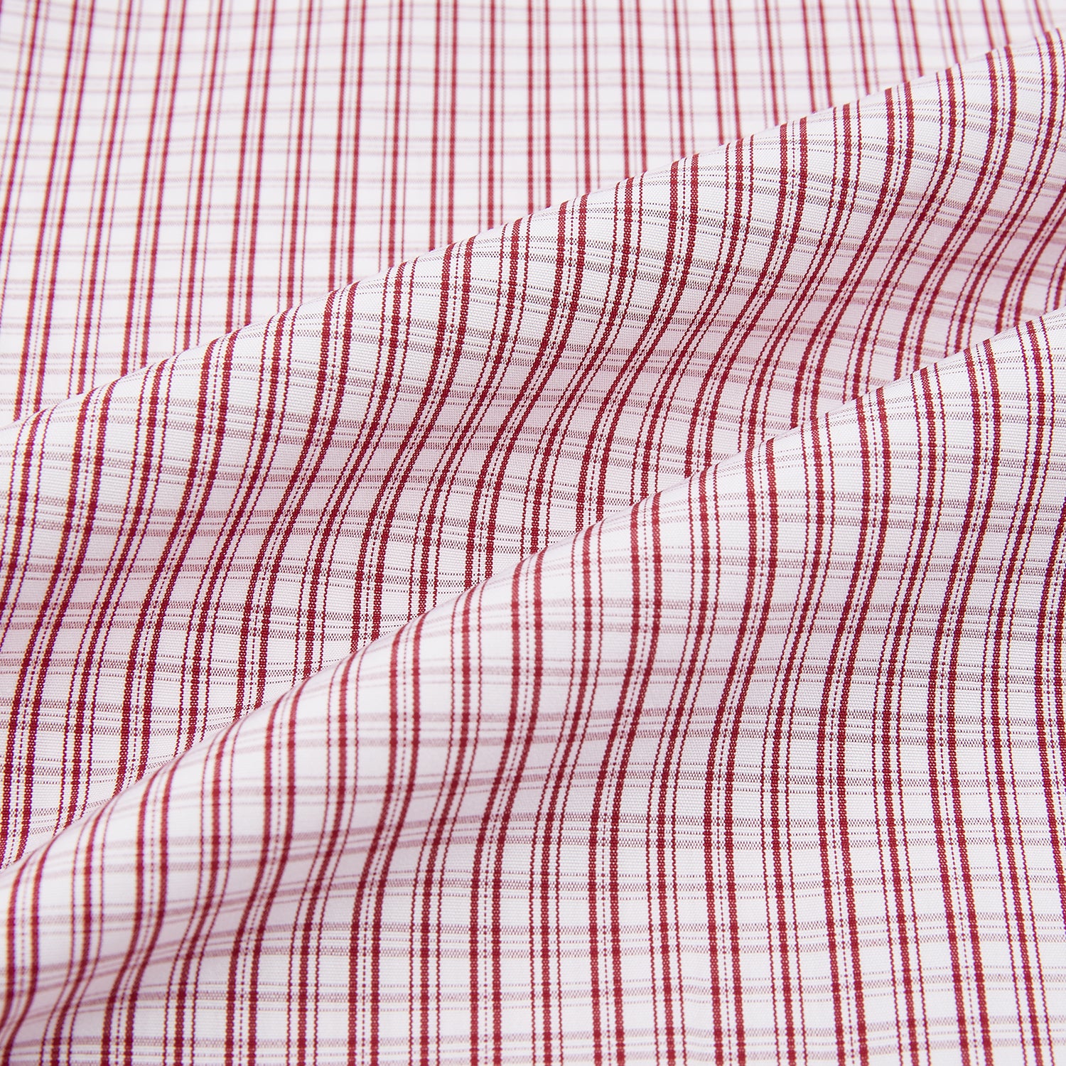 View 6 of product The Turnbull & Asser Red Micro Check Shirt features a crisp white contrast T&A collar and cuffs, crafted in Italian cotton. Timeless style is showcased against a plain white background, inspired by classic Turnbull & Asser designs.