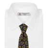 Navy and Gold Petal Paisley Silk Tie