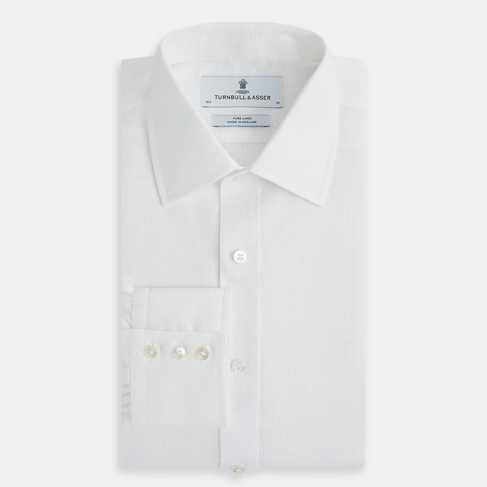 White Linen Mayfair Shirt Image 4