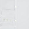 View 4 of product The Turnbull & Asser White Royal Oxford Cotton Windsor Shirt features a Turnbull open collar, long sleeves, 3-button cuffs, and a straight hem, shown against a plain white background.