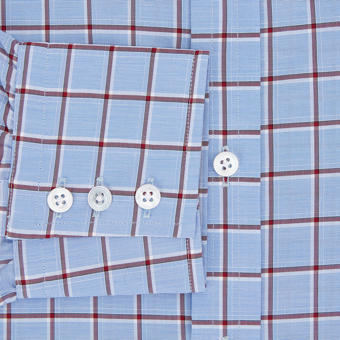 Blue and Burgundy Windowpane Mayfair Shirt Image 3