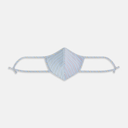 Blue, Pink & Yellow Striped Cotton Commuter Mask with 3 VIROFORMULA™ filters
