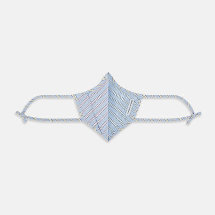 Blue, Pink & Yellow Striped Cotton Commuter Mask with 3 VIROFORMULA™ filters Image 1