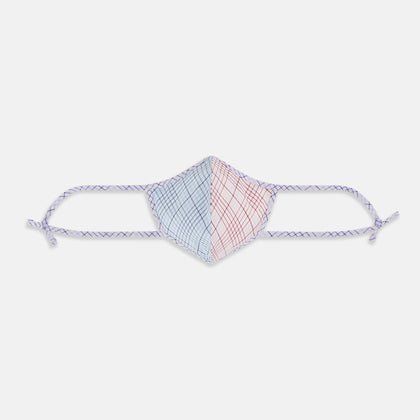 Blue, Pink & Purple Checked Cotton Commuter Mask with 3 VIROFORMULA™ filters
