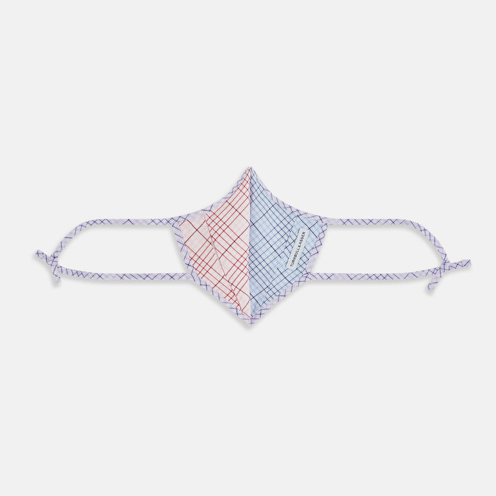 Blue, Pink & Yellow Striped Cotton Commuter Mask with 3 VIROFORMULA™ filters Image 4