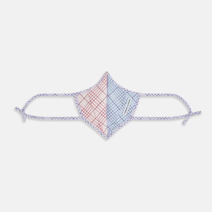 Blue, Pink & Purple Checked Cotton Commuter Mask with 3 VIROFORMULA™ filters Image 5