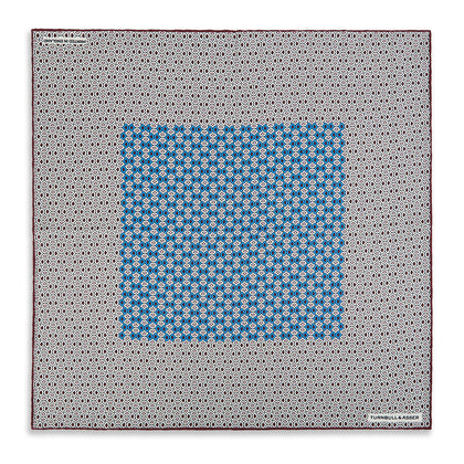 Geometric Brown and Blue Silk Pocket Square Image 1