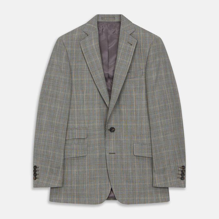 Beige Wool Prince-of-Wales Check Jacket