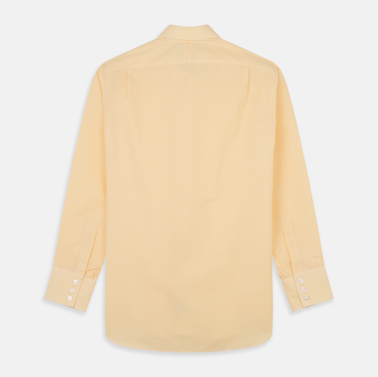 Image 5 of product Yellow Fine Stripe Regular Fit Shirt with T&A Collar