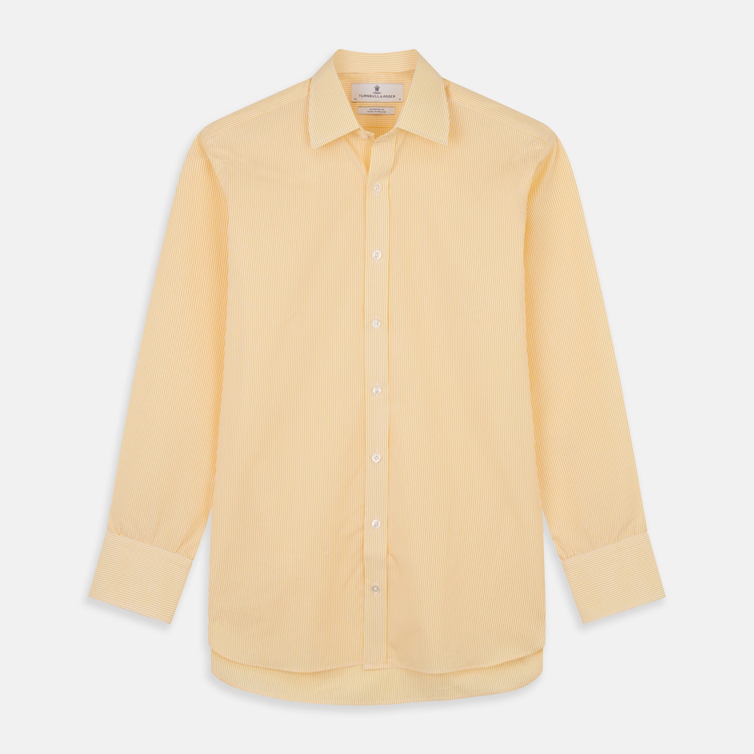 Image 1 of product Yellow Fine Stripe Regular Fit Shirt with T&A Collar