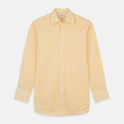 Yellow Fine Stripe Regular Fit Shirt with T&A Collar