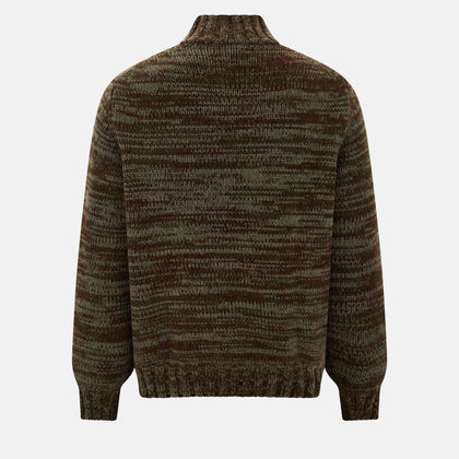 Multi Brown Sennon Rib Roll Neck Cashmere Jumper Image 2