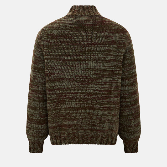 Multi Brown Sennon Rib Roll Neck Cashmere Jumper Image 2
