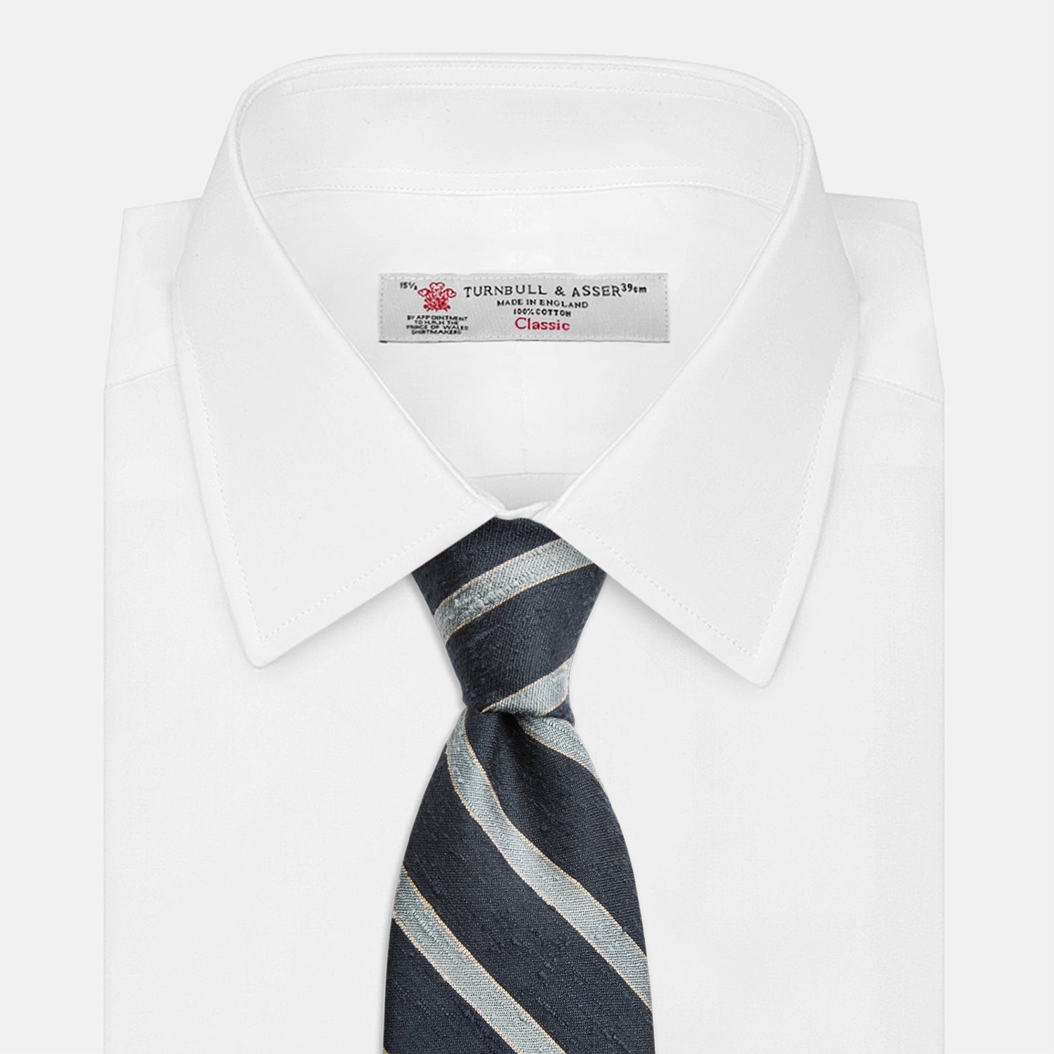 Image 2 of product Blue & Silver Stripe Silk Tie