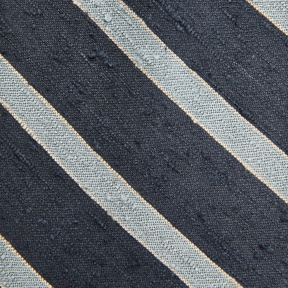 Blue & Silver Stripe Silk Tie Image 2