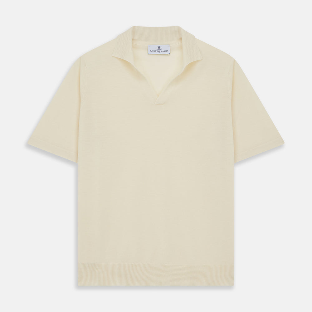 Ecru Merino Wool Roland Polo Shirt