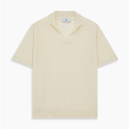 Ecru Merino Wool Roland Polo Shirt Image 3
