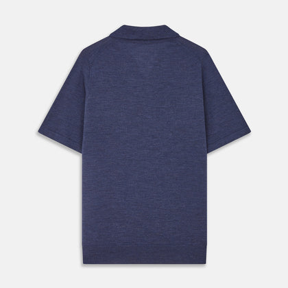Blue Merino Wool Roland Polo Shirt Image 2