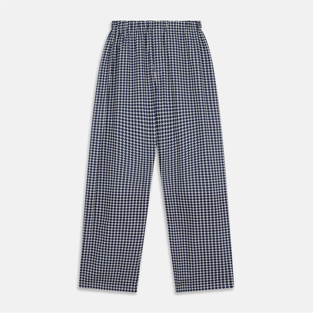 Navy Motif Silk-Blend Hyde Pyjama Set