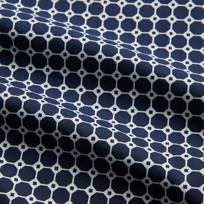 Navy Motif Silk-Blend Hyde Pyjama Set Image 3
