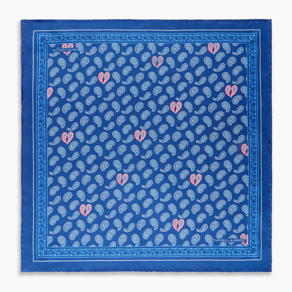 Navy Multi Valentines Day Special Silk Pocket Square Image 3