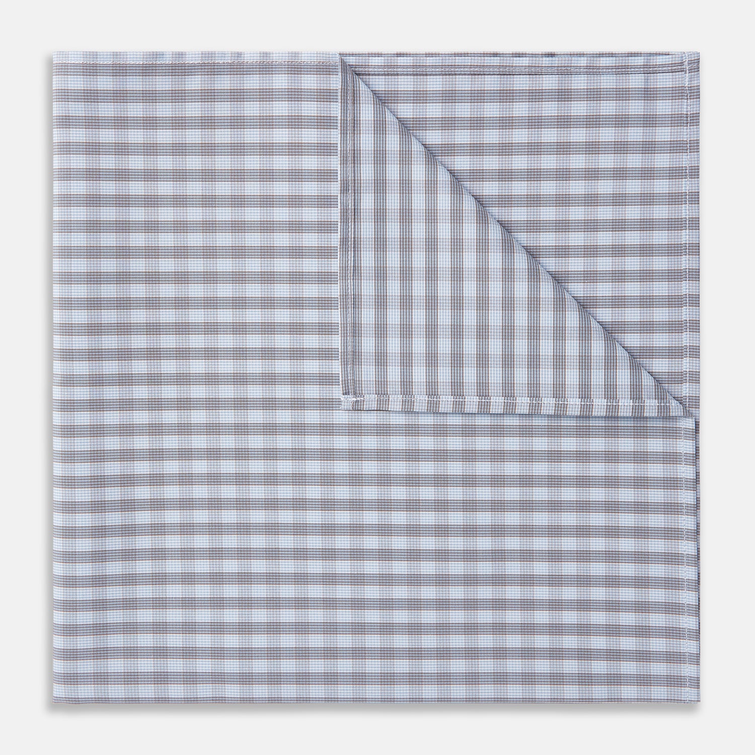 Pale Blue Multi Check Cotton Handkerchief