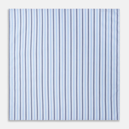 Blue Multi Stripe Cotton Handkerchief Image 1