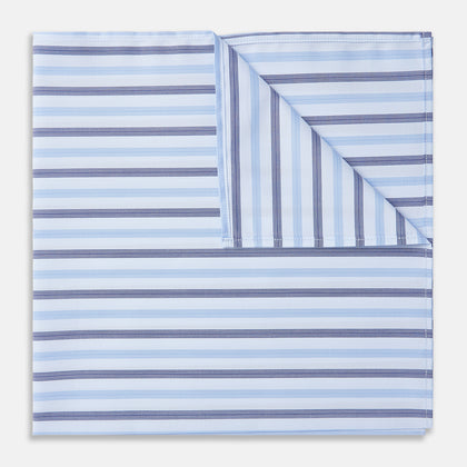 Blue Multi Stripe Cotton Handkerchief