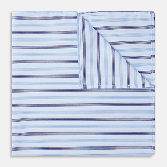 Blue Multi Stripe Cotton Handkerchief