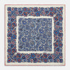 White and Blue Garden Paisley Silk Pocket Square