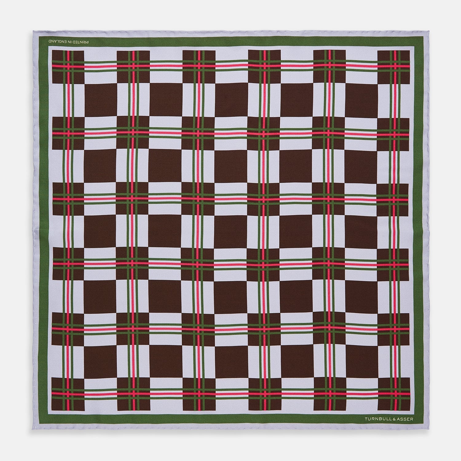 Image 1 of product Green and Red Checked Chess Board Silk Pocket Square