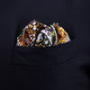 View 3 of product The Turnbull & Asser Lavender and Green Abstract Paisley Silk Pocket Square features a refined paisley design and is made in England.