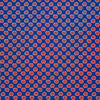 View 2 of product The Blue and Red Paisley Tiles Silk Pocket Square by Turnbull & Asser features a blue background, red and white paisley border, central repeating circular patterns, and “Turnbull & Asser” in one corner. Made in England.