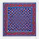 Blue and Red Paisley Tiles Silk Pocket Square