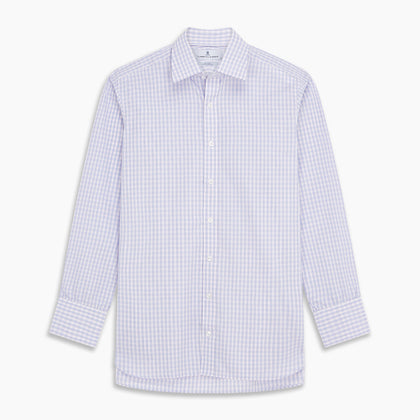 Lilac Multi Check Cotton Regular Fit Mayfair Shirt Image 4