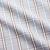 View 5 of product The Beige and Light Blue Check Cotton Regular Fit Mayfair Shirt by Turnbull & Asser features a classic plaid pattern, T&A collar, cuffed sleeves, and button-up front, shown laid flat on a white background.