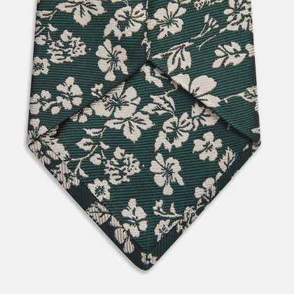 Dark Green Floral Garden Silk Tie Image 2