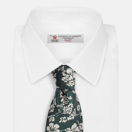 Dark Green Floral Garden Silk Tie Image 3