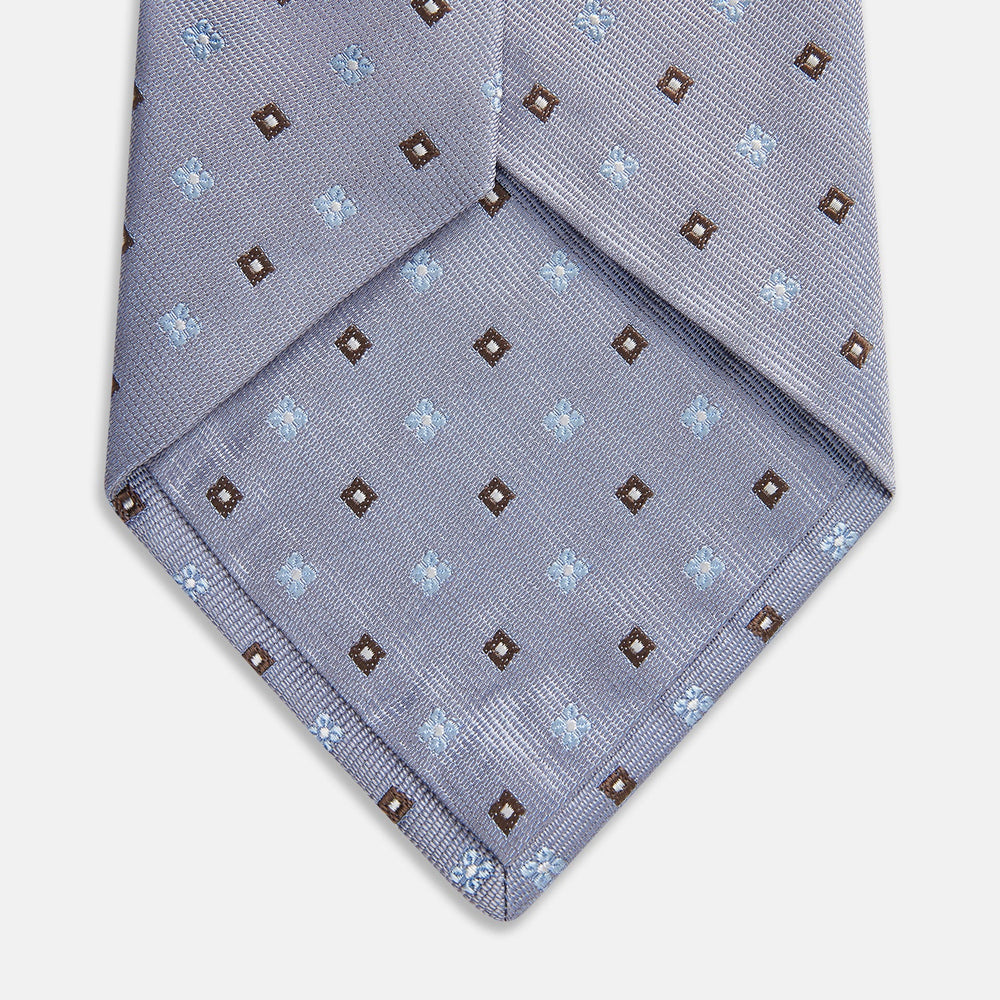 Pale Blue Multi Floret Silk Tie