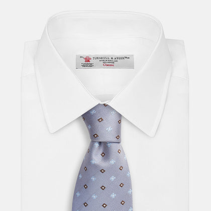 Pale Blue Multi Floret Silk Tie Image 3