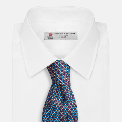 Pale Blue and Purple Art Deco Silk Tie Image 3