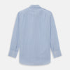 View 2 of product The Turnbull & Asser PALE BLUE MULTI-STRIPE REGULAR FIT SHIRT features a classic collar, buttoned cuffs, and vertical blue and white stripes, shown laid flat on a white background.
