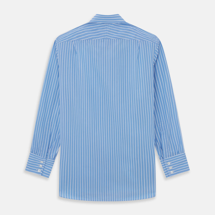 BLUE & WHITE STRIPE COTTON REGULAR FIT SHIRT Image 1