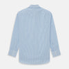 View 2 of product The Turnbull & Asser WHITE & BLUE CHECK COTTON REGULAR FIT SHIRT with long sleeves, a collar, and white buttons is laid flat on a white background, displaying its classic plaid pattern.