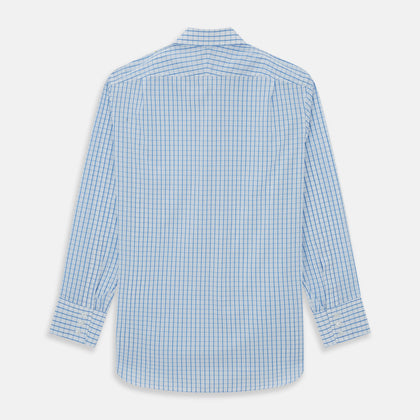 WHITE & BLUE CHECK COTTON REGULAR FIT SHIRT