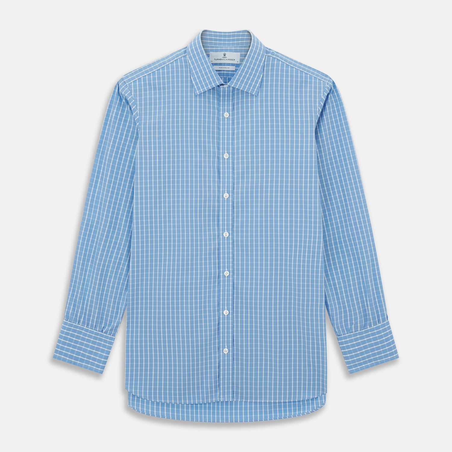 BLUE & WHITE CHECK COTTON REGULAR FIT SHIRT